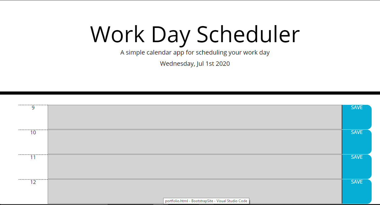 Image of Work Day Scheduler